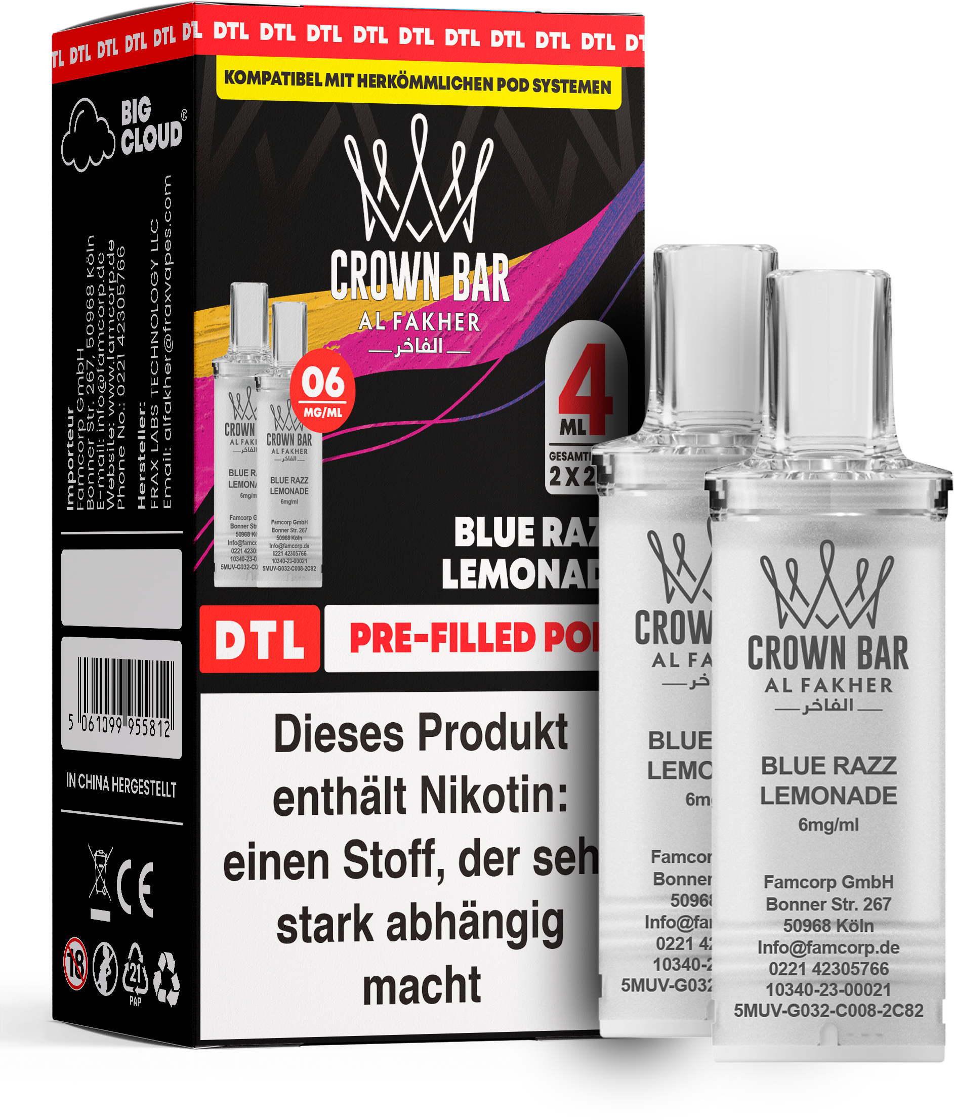 Al Fakher Blue Razz Lemonade Pod (DTL)