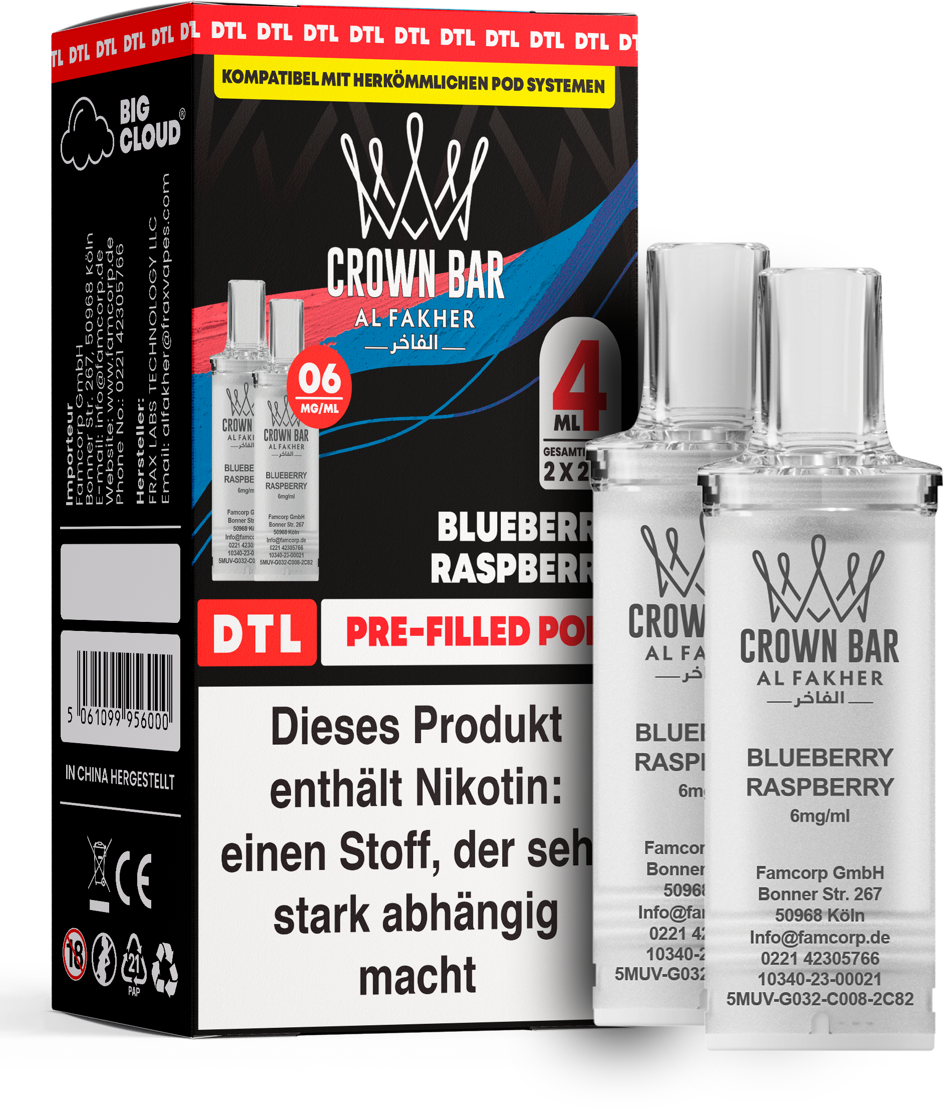 Al Fakher Blueberry Raspberry Pod (DTL)