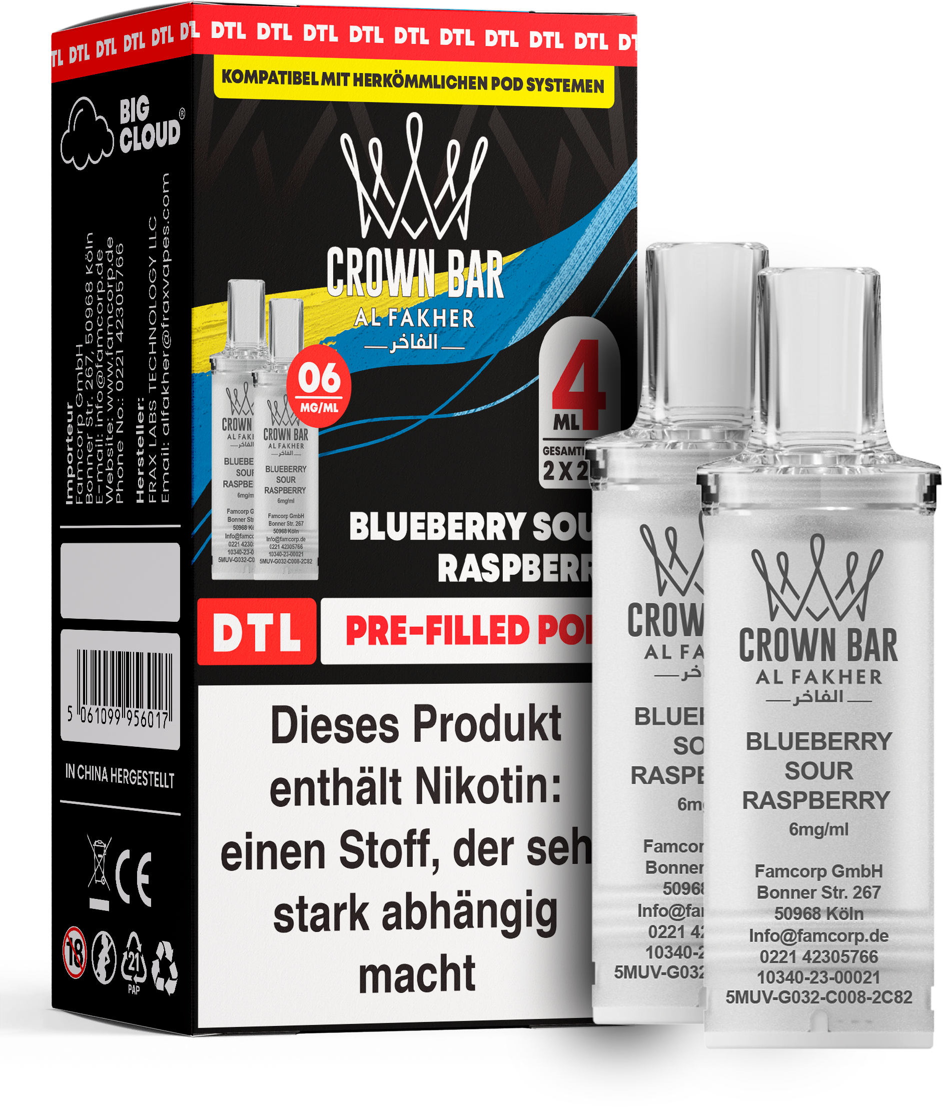 Al Fakher Blueberry Sour Raspberry Pod (DTL)