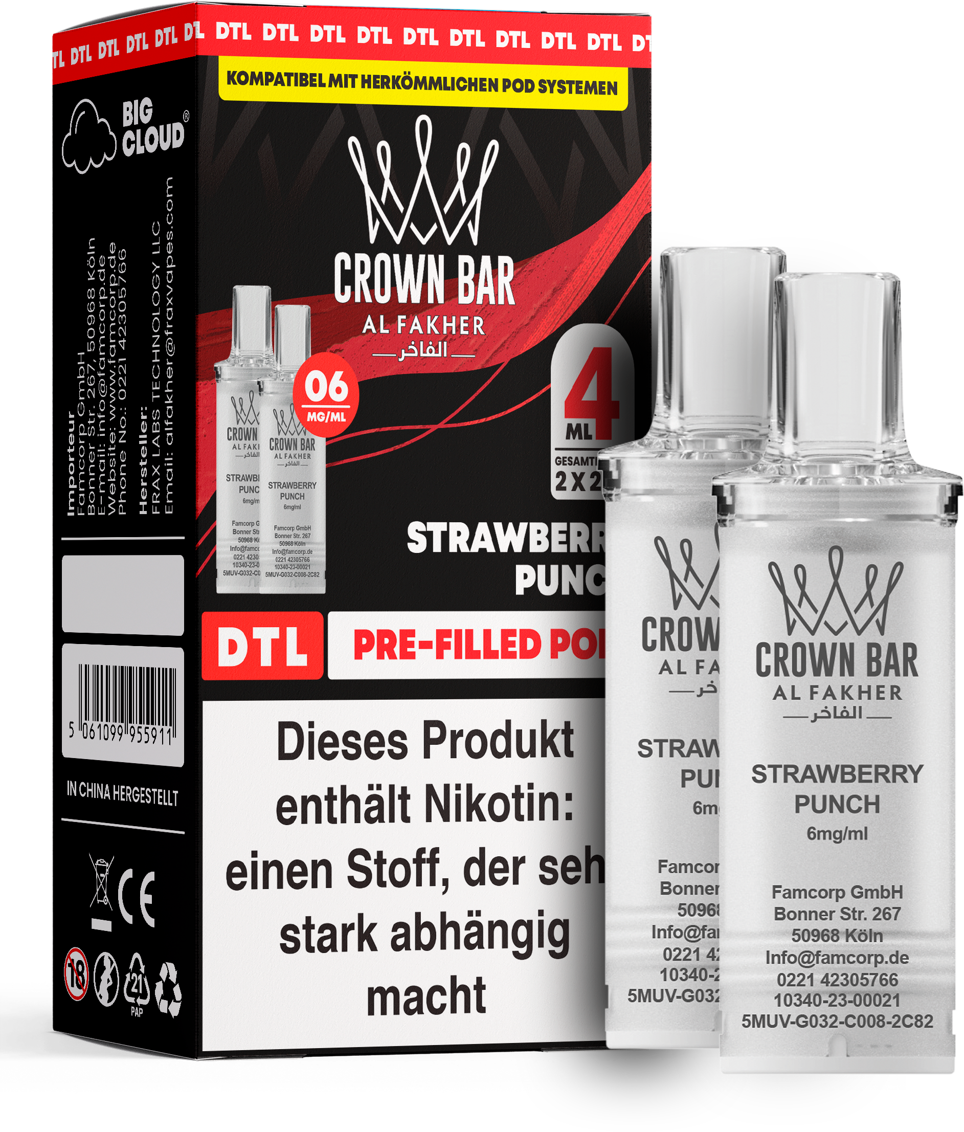 Al Fakher Strawberry Punch Pod (DTL)