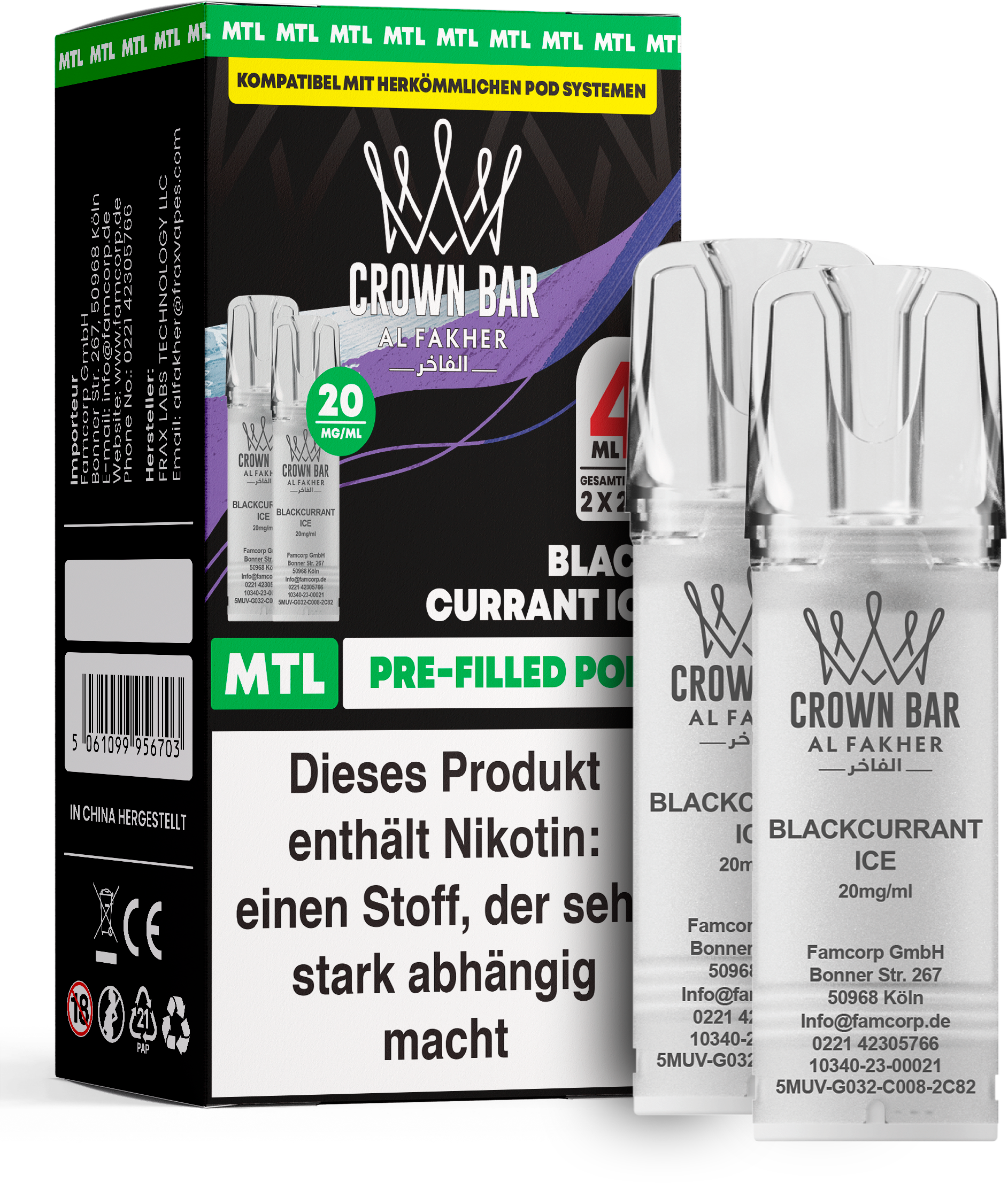 Al Fakher Blackcurrant Ice Pod (MTL)