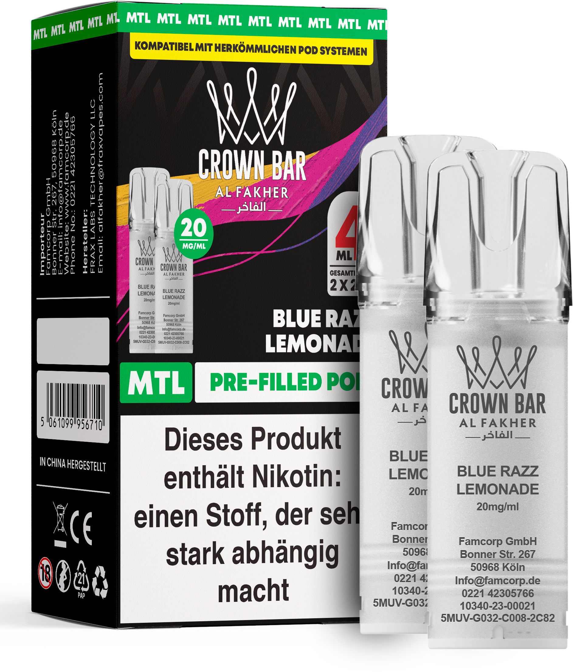 Al Fakher Blue Razz Lemonade Pod (MTL)