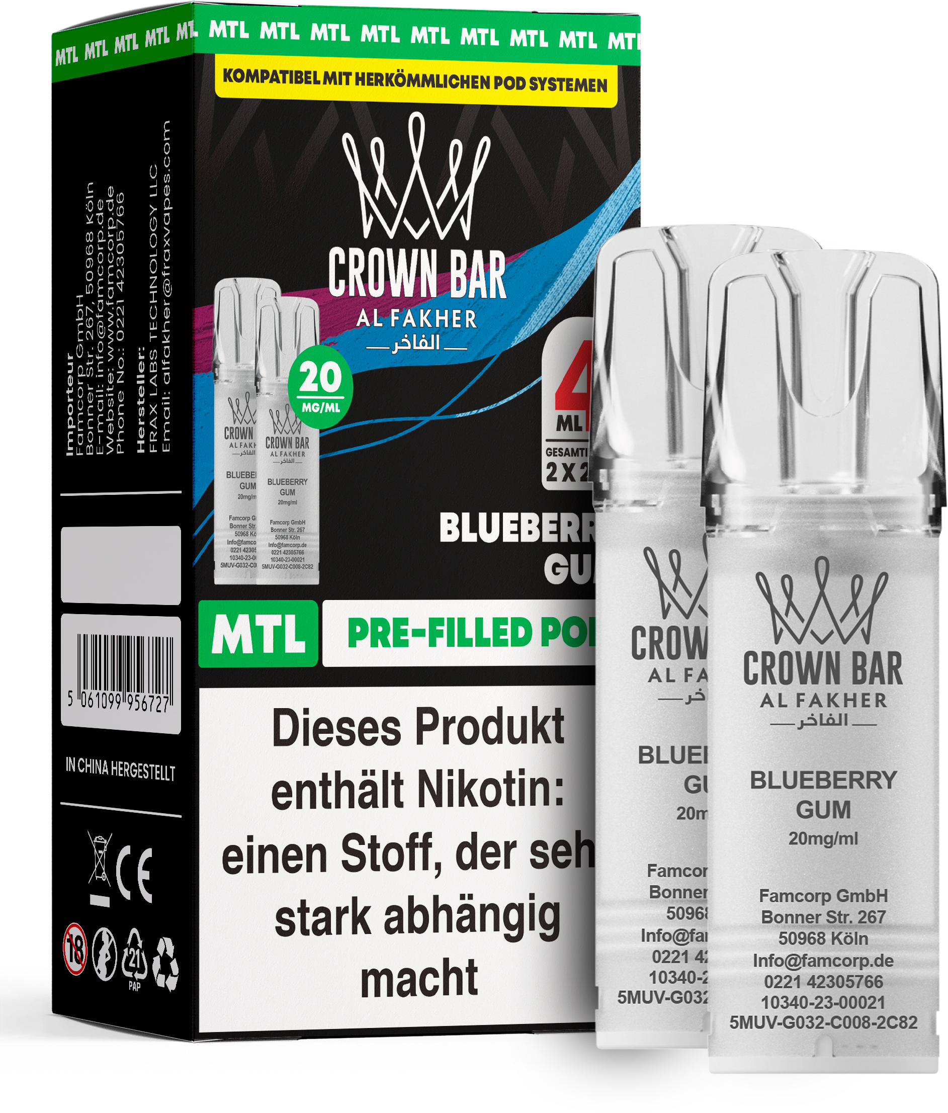 Al Fakher Blueberry Gum Pod (MTL)