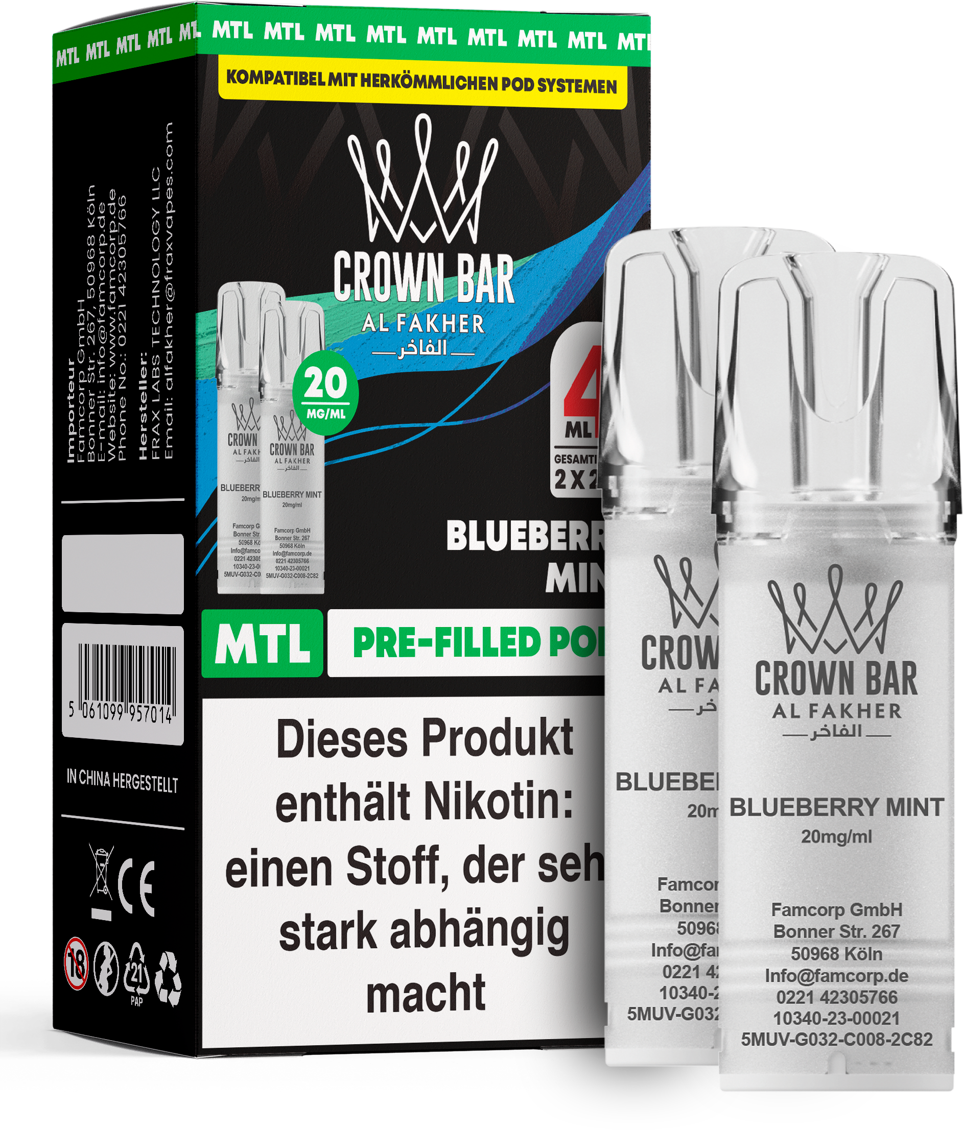 Al Fakher Blueberry Mint Pod (MTL)