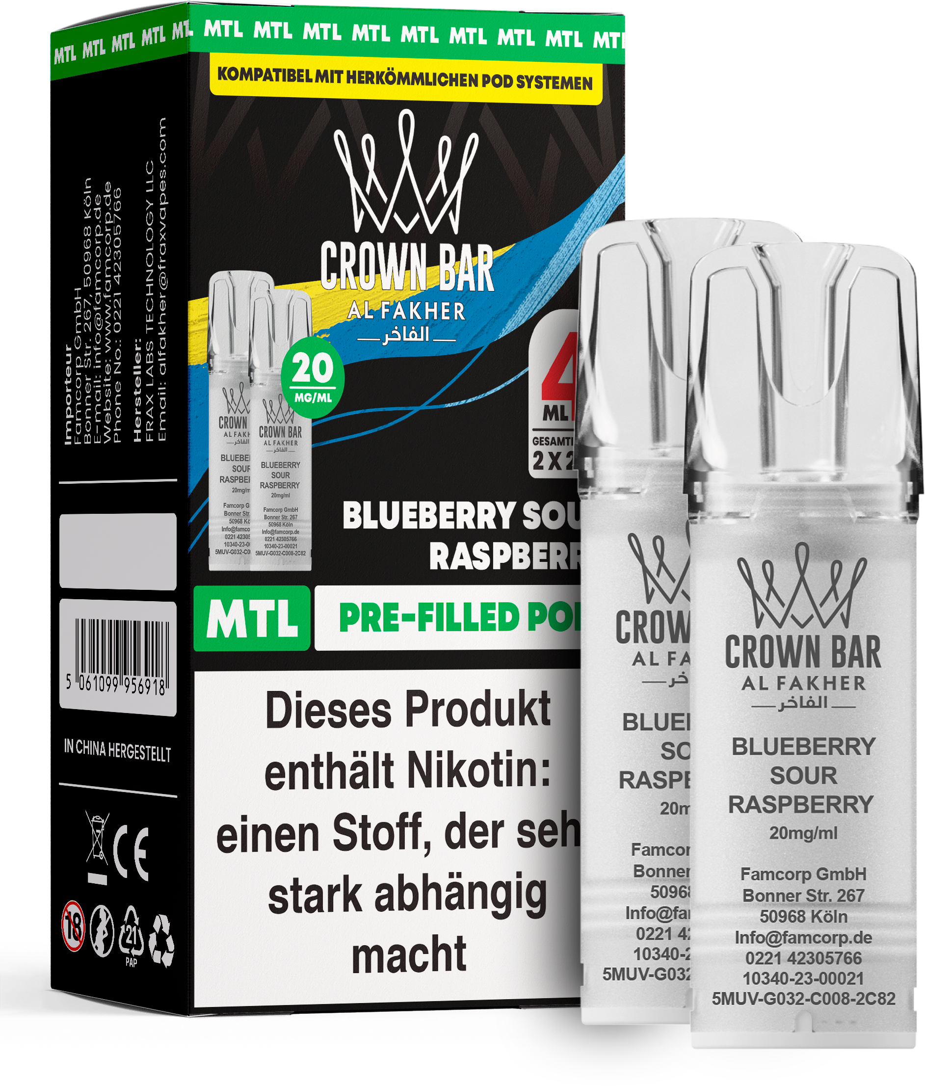 Al Fakher Blueberry Sour Raspberry Pod (MTL)