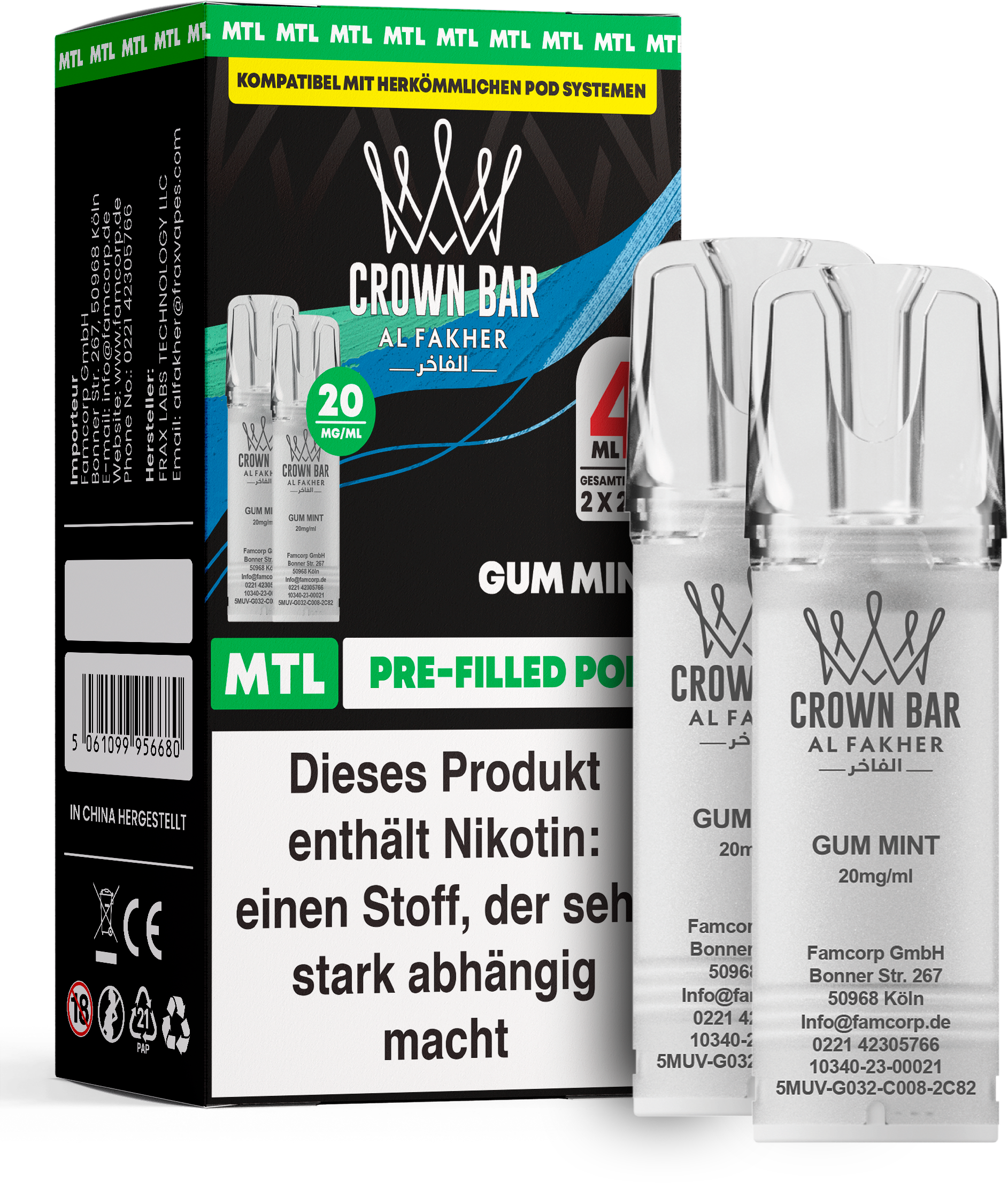 Al Fakher Gum Mint Pod (MTL)