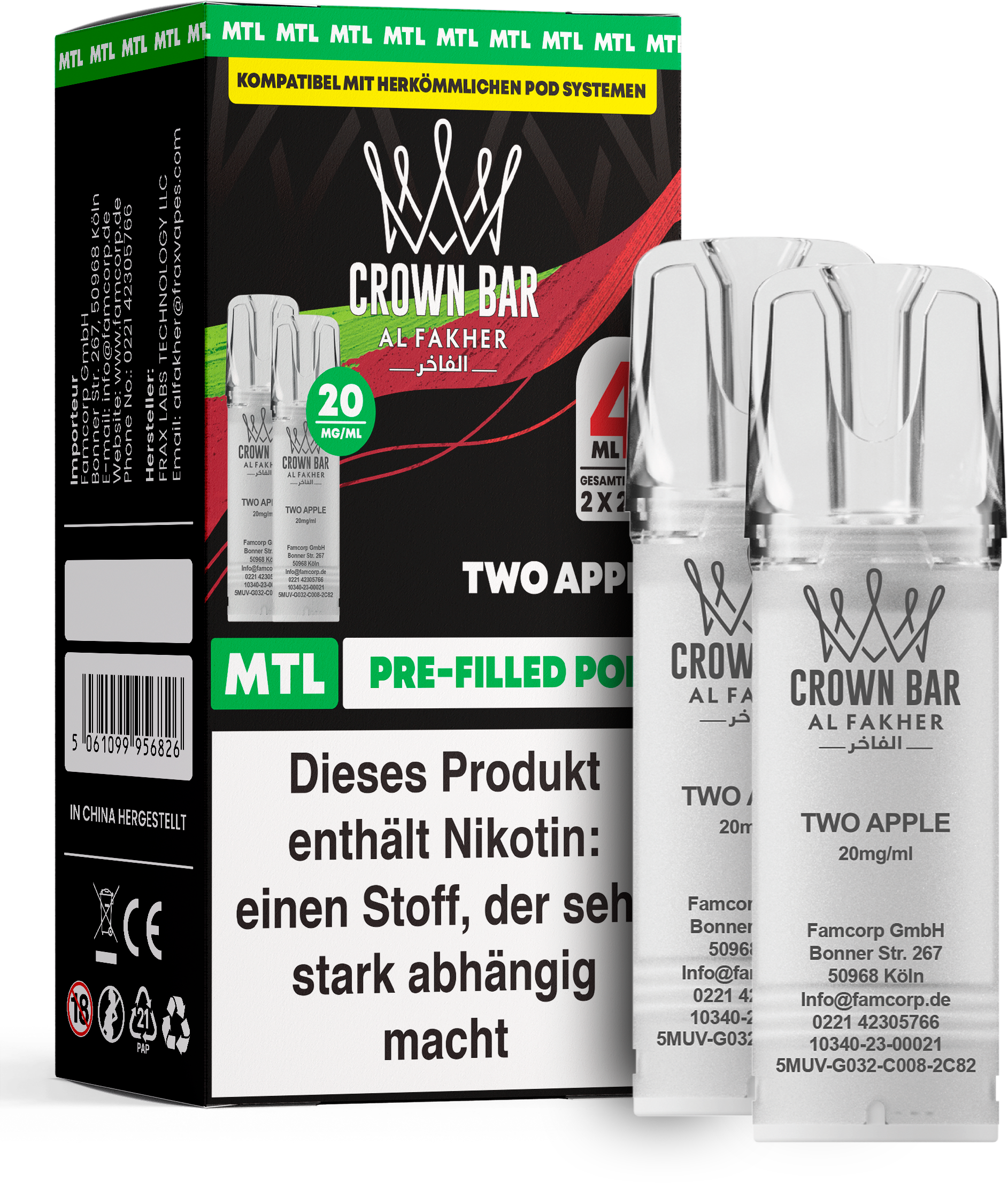 Al Fakher Two Apple Pod (MTL)